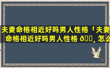 夫妻命格相近好吗男人性格「夫妻命格相近好吗男人性格 🌸 怎么样」